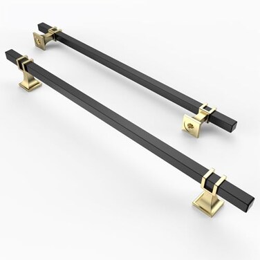 Asidrama 10 Pack 113 Inch288mm Matte Black and Gold Kitchen Cabinet Handles Cabinet Pulls Kitchen Cabinet Hardware for Cupboard Drawer Pulls