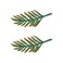 SOFFEE DESIGN Set of 2 Metal Green Leaf Cabinet Pull Dresser Drawer Handle Simulated Leaf Shape Gradient Color with Glossy Layer Closet Handles Door Knobs with Mounting Screws