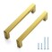 JOY DECOR 10 Pack Cabinet Handles Gold Cabinet Pulls 5 Inch Kitchen Handles Square Drawer Pulls Stainless Steel Drawer Hardware 128mm Hole Center