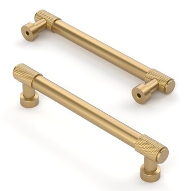 Asidrama 10 Pack 5 Inch128mm Champagne Bronze Cabinet Pulls Knurled Cabinet Handles Kitchen Cabinet Hardware for Cupboard Drawer