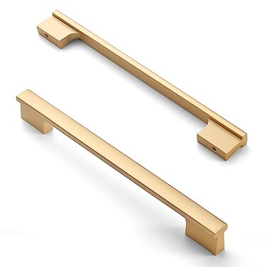 Asidrama 10 Pack 7 Inch177mm Brushed Gold Cabinet Pulls Kitchen Cabinet Handles Gold Cabinet Pulls Cabinet Hardware for Cupboard Drawer