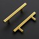 JOY DECOR 30 Pack 5 Inch Cabinet Pulls Kitchen Cabinet Handles with 3 Inch Hole Center Brushed Brass Cabinet Hardware Stainless Steel Kitchen Drawer Pulls for Cabinets Cupboard 76mm Hole Centers