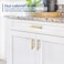 JOY DECOR 10 Pack 4 Inch Brushed Brass Square Cabinet Handles Stainless Steel Cabinet Hardware Pulls for Kitchen and Drawers with 625 Inch Overall Length