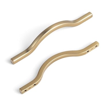 Goo-Ki GooKi Low Profile Champagne Bronze Cabinet Pulls Double Hole Centers 385 Zinc Alloy Handle for Drawer Cupboard Wardrobe6 Packed