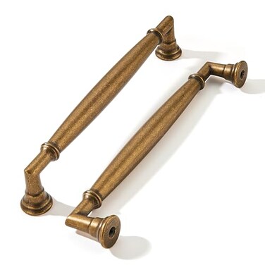 khtumeware 10 Pack 6 Inch152mm Antique Brass Cabinet Pulls Heavy Duty Solid Vintage Brass Cabinet Handles Kitchen Antique Bronze Cabinet Hardware for Cupboard Drawer Handles