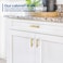JOY DECOR 30 Pack 3 Inch Brushed Brass Square Cabinet Handles Stainless Steel Cabinet Hardware Pulls for Kitchen and Drawers with 5 Inch Overall Length