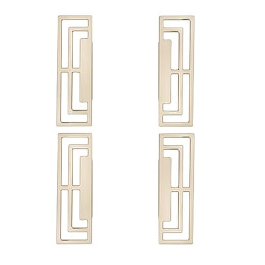 FAYZSOWSR 4PCS Chinese Cabinet Pulls Copper Color Brushed Pair of Cabinet Door Pulls Black Hollow Pulls for Drawers Kitchen Cabinet Closet Gold
