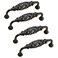 XDHLDULYK 4PCS Birdcage Cabinet Hardware Handle Pull Cast Iron Antique Door Handle Metal Barn Door Handle Center Holes Handle for Kitchen Cupboard Bedroom Wardrobe Bathroom Drawer 96Black