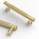 Asidrama 10 Pack 375 Inch96mm Brushed Gold Cabinet Pulls Knurled Kitchen Cabinet Handles Cabinet Pulls Kitchen Cabinet Hardware for Cupboard Drawer Pulls