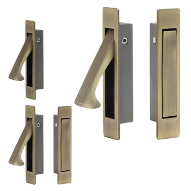 Dontay Pocket Door Pull Handle Edge Pull Professional Stainless Steel 304 Flush Mount Door Pull for Pocket Sliding Door Antique Brass 5
