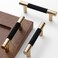 Westablize 50 Pack 3 Inch 76 mm Bar Cabinet Pulls Gold and Black Knurled Handles for Brushed Gold Drawer Pulls Cupboard Aluminum Handles