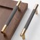 Westablize 50 Pack 5 Inch 128 mm Bar Cabinet Pulls Gold and Grey Knurled Handles for Brushed Gold Drawer Pulls Cupboard Aluminum Handles
