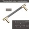 Westablize 50 Pack 5 Inch 128 mm Bar Cabinet Pulls Gold and Grey Knurled Handles for Brushed Gold Drawer Pulls Cupboard Aluminum Handles