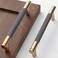 Westablize 50 Pack 5 Inch 128 mm Bar Cabinet Pulls Gold and Grey Knurled Handles for Brushed Gold Drawer Pulls Cupboard Aluminum Handles