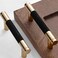 Gutuwellea 20 Pack 3 Inch 76 mm Knurled Cabinet Handles Cabinet Pulls Aluminum Handles Knurled Drawer Pulls Gold and Black Oxidation Finish with Diamond Pattern 4 Length 3 Hole Center