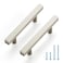 JOY DECOR 30 Pack 3 Inch Brushed Nickel Square Cabinet Handles Stainless Steel Cabinet Hardware Pulls for Kitchen and Drawers with 5 Inch Overall Length
