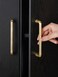 JIASENBAO 5 Pack Gold Cabinet Pulls 5 Hole Center Brushed Brass Drawer Pulls Bathroom Dresser Handles Hardware Zinc Alloy