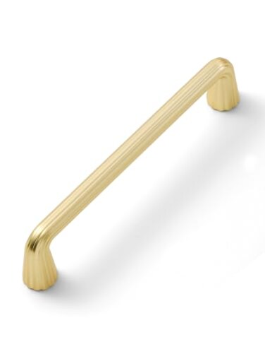 JIASENBAO 5 Pack Gold Cabinet Pulls 5 Hole Center Brushed Brass Drawer Pulls Bathroom Dresser Handles Hardware Zinc Alloy