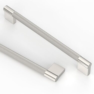 Asidrama 10 Pack 75 Inch192mm Brushed Satin Nickel Knurled Kitchen Cabinet Handles Cabinet Pulls Kitchen Cabinet Hardware for Cupboard Drawer Pulls