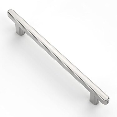 Alzassbg Cabinet Pulls Brushed Satin Nickel 614 Inch160mm Hole Centers Modern Bar Style Drawer Handles for Kitchen Cabinets 10 Pack AL3106SN