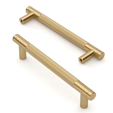 Asidrama 10 Pack 5 Inch128mm Champagne Bronze Cabinet Pulls Knurled Cabinet Handles Cupboard Handles Kitchen Cabinet Hardware for Cupboard Drawer Pulls