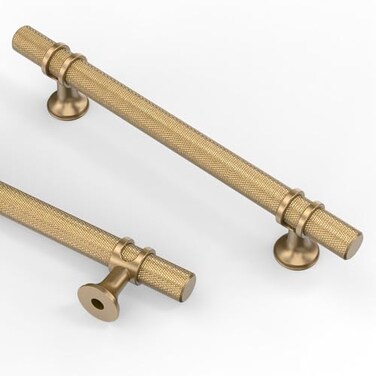 Asidrama 10 Pack 5 Inch128mm Knurled Champagne Bronze Kitchen Cabinet Handles Cabinet Pulls Kitchen Cabinet Hardware Cupboard Handles Drawer Pulls