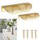LFWATAXY 2PCS Brass Edge Pulls Copper Back Mount Finger Edge Pulls Concealed Hidden Drawer Wardrobe Pull Handles Knobs Arc Invisible Concealed Tab Pull Length 46 inches Hollow Out