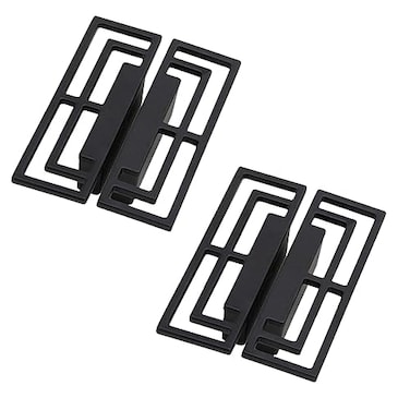 FAYZSOWSR 4PCS Chinese Cabinet Pulls Copper Color Brushed Pair of Cabinet Door Pulls Black Hollow Pulls for Drawers Kitchen Cabinet Closet Black