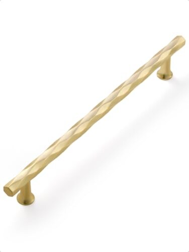 JIASENBAO Brushed Gold Cabinet Pulls 756 Hole Center 5 Pack Hammered Brass Cabinet Handles Decorative Kitchen Drawer Dresser Cupboard Bathroom Vanity Cabinet Hardware Rhombus