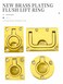HAIWEN 316 Stainless Steel Brass Plating Hatch Flush Ring Pull Polished Brass Marine RoundSquare Flush Lift Ring Locker Flush Lift Ring Pull Deck Hatch with Screws Golden 76 57mm