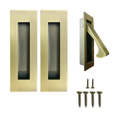 senharvest Pocket Door Handles and Edge Pull Antique Brass 6Inch Pull Hardware LatchRecessed Finger Flush Pullsfor ClosetSlidingBarn Door