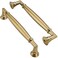 ZAUYX 10 Pack 5 Inch Hole Center Brushed Brass Cabinet pulls Solid Satin Brass Heavy Duty Cabinet Pull Cabinet Handles Kitchen Cabinet Hardware Vanity Handles Bathroom Cabinet pulls