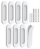 MeBantoo 8 Pack SelfStick Door Handles 4 Inch Aluminum Alloy Self Adhesive Flat Finger Pulls No Drill Cabinet Knobs for Drawer Sliding GlassBarnClosetBalcony Doors 8 White