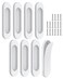 MeBantoo 8 Pack SelfStick Door Handles 4 Inch Aluminum Alloy Self Adhesive Flat Finger Pulls No Drill Cabinet Knobs for Drawer Sliding GlassBarnClosetBalcony Doors 8 White