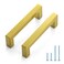 JOY DECOR 30 Pack Cabinet Handles Gold Cabinet Pulls 334 Inch Kitchen Handles Square Drawer Pulls Stainless Steel Drawer Hardware Handles 96mm Hole Centers