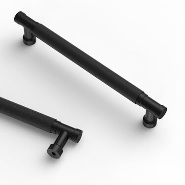 Asidrama 10 Pack 63 Inch160mm Matte Black Cabinet Pulls Knurled Kitchen Cabinet Handles Cabinet Pulls Kitchen Cabinet Hardware for Cupboard Drawer Pulls