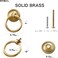 RZDEAL 4 Pack Solid Brass Cabinet Pulls Ring Drawer Pulls Gold Kitchen Cabinet Handles Brass Brushed Drawer Handles