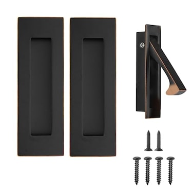 senharvest Pocket Door Handles and Edge Pull Oil Rubbed Bronze6Inch Pull Hardware LatchRecessed Finger Flush Pullsfor ClosetSlidingBarn Door