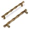 MARGUERASW 6Pcs Bamboo Shape Zinc Alloy Cabinet Knobs Handles pulls Dresser Drawer Cabinet Cupboard Closet Door Pulls Decorative Furniture Accessories Knobs Antique Brass Hole Distance96mm