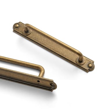 Goo-Ki GooKi Drawer Pulls Cabinet Pulls with Backplate 504 cc Antique Brass Zinc Alloy Kitchen Cabinet Hardware 2 Pack Vintage Brass Bar Cabinet Handles with Spacer