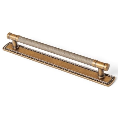 Goo-Ki GooKi 2 Pack Antique Brass Cabinet Pulls with Backplate Zinc Alloy Kitchen Hardware 756 cc Vintage Brass Bar Drawer Pulls Cabinet Handles with Spacer