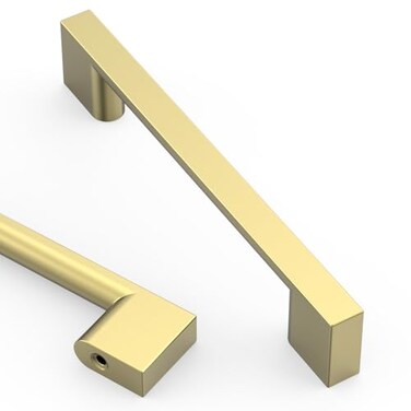 Asidrama 10 Pack 5 Inch128mm Brushed Brass Cabinet pulls Kitchen Cabinet Handles Cabinet Pulls Kitchen Cabinet Hardware for Cupboard Drawer Pulls