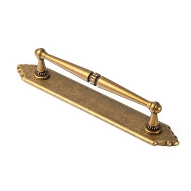 Goo-Ki GooKi 504 cc Antique Brass Cabinet Pulls with BackBase Plate Zinc Alloy Kitchen Hardware 2 Pack Vintage Brass Bar Drawer Pulls Cabinet Handles with Spacer