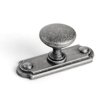 Goo-Ki GooKi Antique Iron Cabinet Knobs with BackBase Plate Zinc Alloy Kitchen Hardware 6 Pack Weathered Nickel Drawer Knobs Single ScrewHole Bar Cabinet Pulls with Sacer