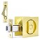 Dontay Pocket Door Privacy Lock Flush Handles 238 Backset BedBath Latch Recessed Knob Hardware for 1 38 to 2 316 Thickness Door Including Edge Pull Satin Brass Square 1 Pack