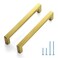 JOY DECOR 10 Pack Cabinet Handles Gold Cabinet Pulls 614 Inch Kitchen Handles Square Drawer Pulls Stainless Steel Drawer Hardware Handles 160mm Hole Centers