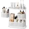 KINGRACK 3Tier Rotating Bathroom Counter Organizer Vanity Tray for Makeup Skincare Countertop Spice Rack Storage SpaceSaving Shelf for Bathroom Kitchen Laundry Room Baby Bottle Station White