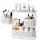 KINGRACK 3Tier Rotating Bathroom Counter Organizer Vanity Tray for Makeup Skincare Countertop Spice Rack Storage SpaceSaving Shelf for Bathroom Kitchen Laundry Room Baby Bottle Station White