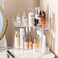 shuang qing 2Tier Corner Bathroom Counter Organizer Classic Storage Shelf for Makeup Perfume Toiletries SpaceSaving Countertop Tray Fits Bathroom Dresser Kitchen Classic White