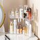 shuang qing 2Tier Corner Bathroom Counter Organizer Classic Storage Shelf for Makeup Perfume Toiletries SpaceSaving Countertop Tray Fits Bathroom Dresser Kitchen Classic White